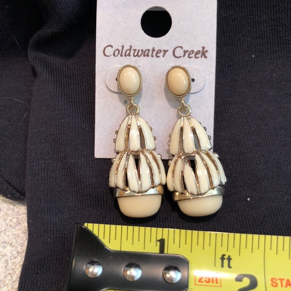 Coldwater Creek Vintage/🆕 Deco Shell pierced earrings - Picture 6 of 7